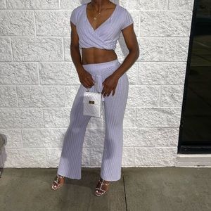 Lilac Two-Piece Pants Set